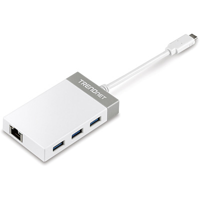 Trendnet TUC-ETGH3 notebook dock & poortreplicator USB 3.2 Gen 1 (3.1 Gen 1) Type-C Grijs, Wit (TUC-ETGH3) thumbnail