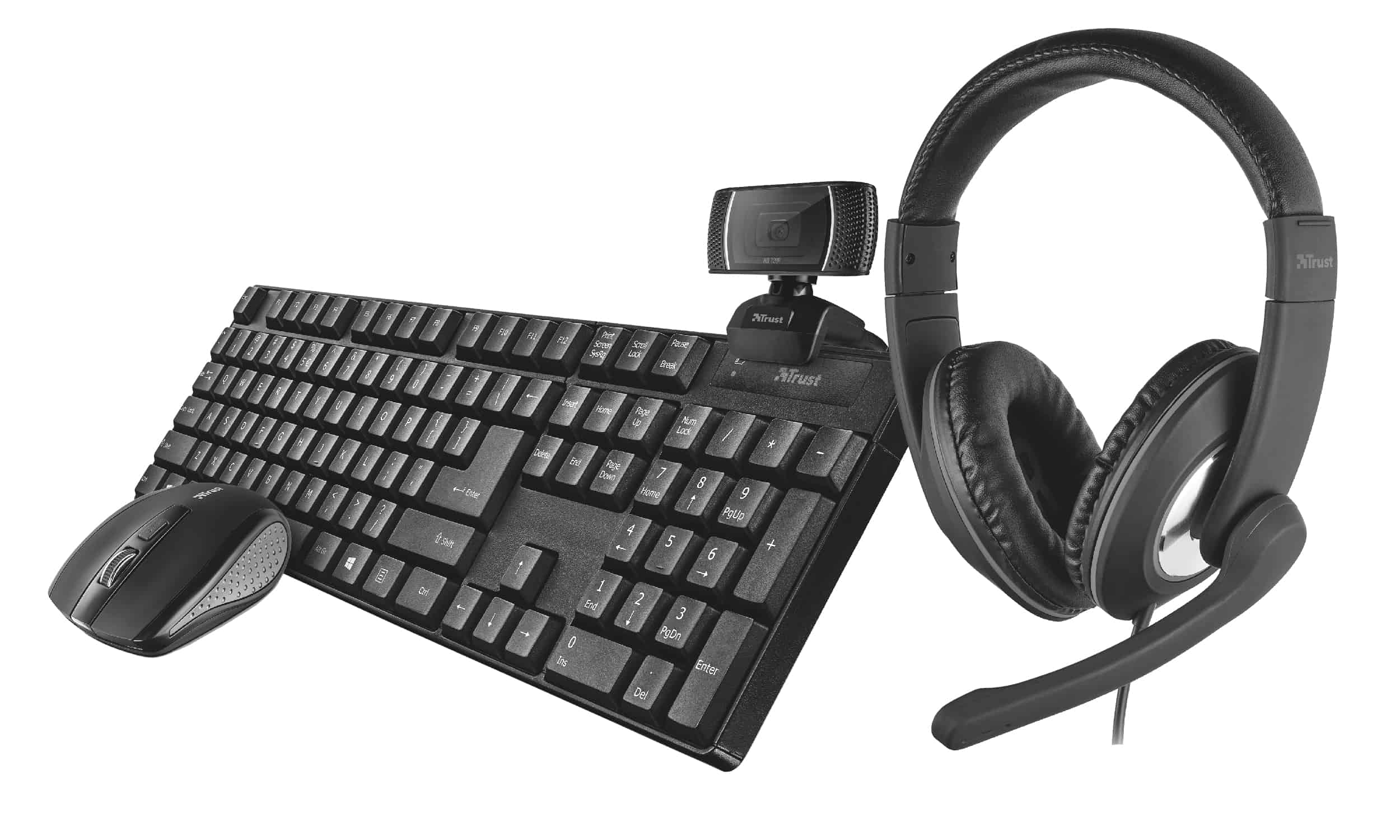 Trust Qoby toetsenbord Inclusief muis RF Draadloos QWERTY Scandinavisch Zwart (24107) thumbnail