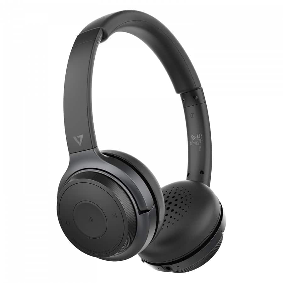 V7 HB600S hoofdtelefoon/headset Draadloos Hoofdband Oproepen/muziek USB Type-C Bluetooth Zwart (HB600S) thumbnail