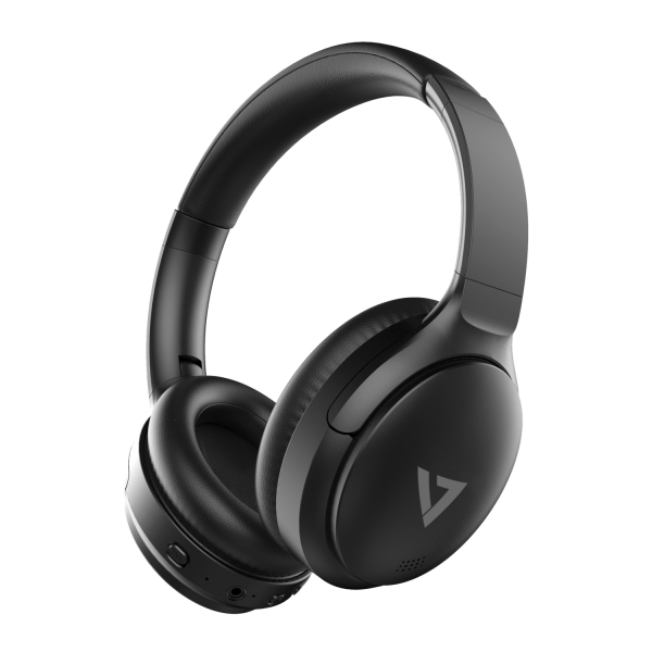V7 HB800ANC hoofdtelefoon/headset Draadloos Hoofdband Oproepen/muziek USB Type-C Bluetooth Zwart (HB800ANC) thumbnail
