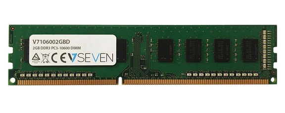 V7 V7106002GBD geheugenmodule 2 GB 1 x 2 GB DDR3 1333 MHz (V7106002GBD) thumbnail