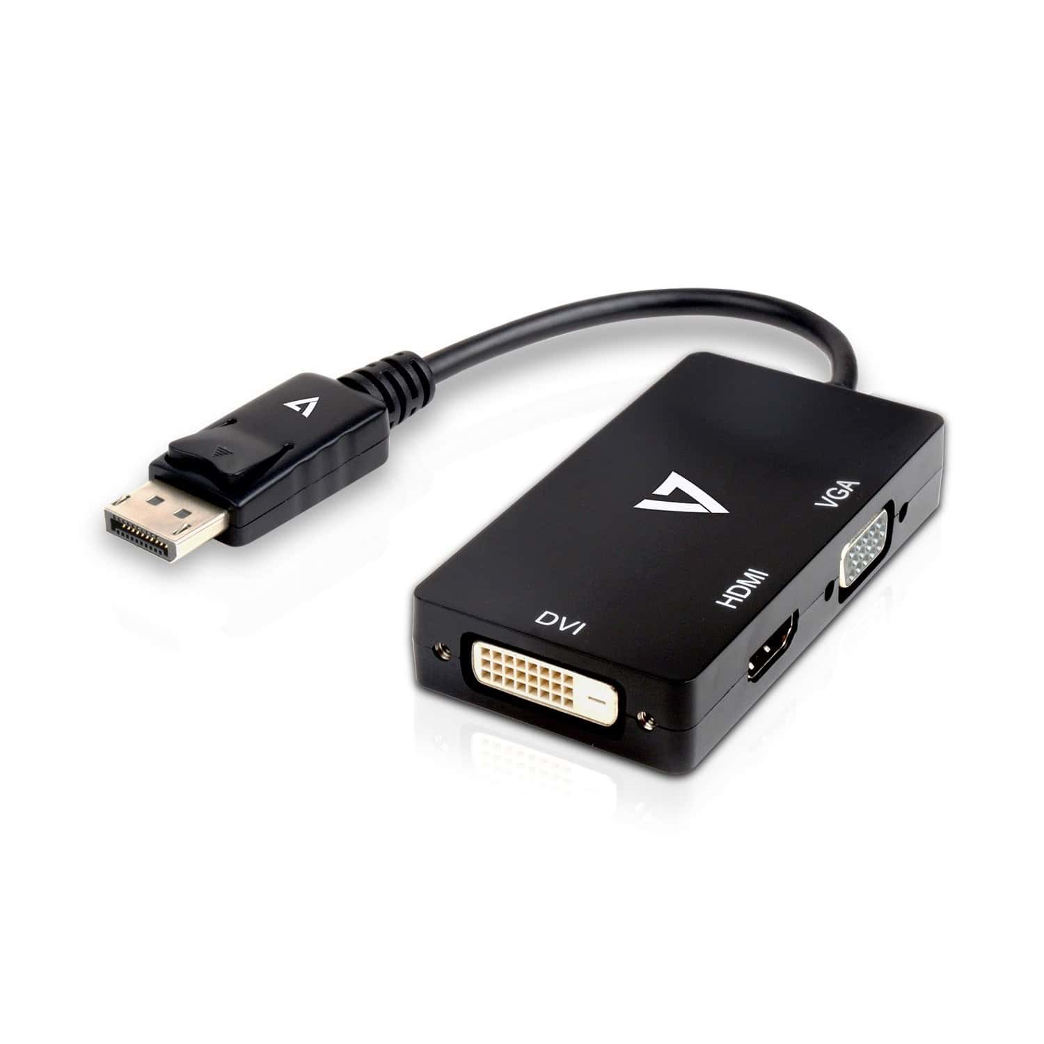 V7 V7DP-VGADVIHDMI-1E 0,1 m DisplayPort VGA / DVI / HDMI Zwart (V7DP-VGADVIHDMI-1E) thumbnail