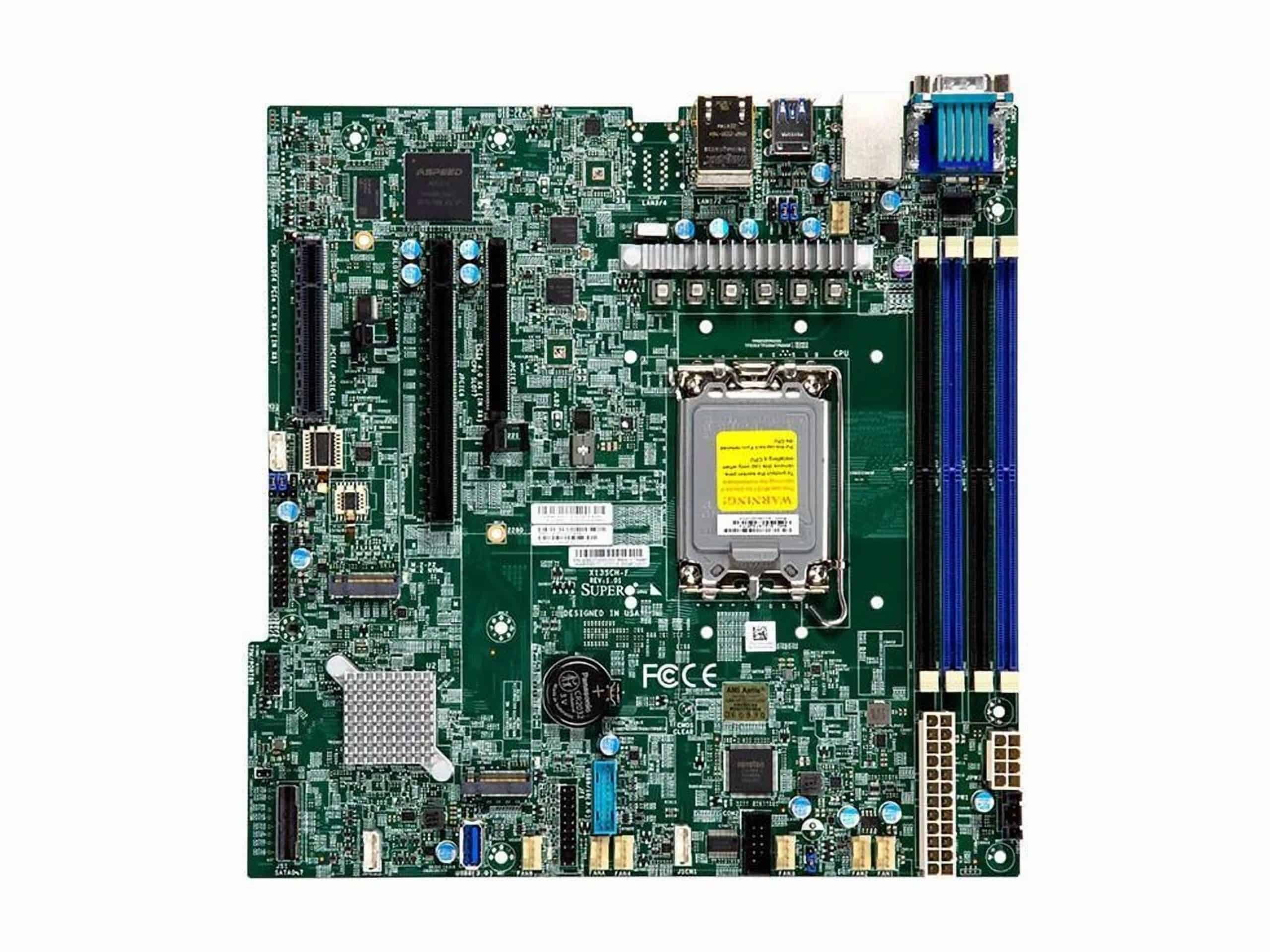 Super Micro SUPERMICRO X13SCH-F - Motherboard - micro ATX - Intel Xeon E-2400 - LGA1700-Sockel - C266 Chipsatz - USB 3,2 Gen 1 - (MBD-X13SCH-F-O) thumbnail