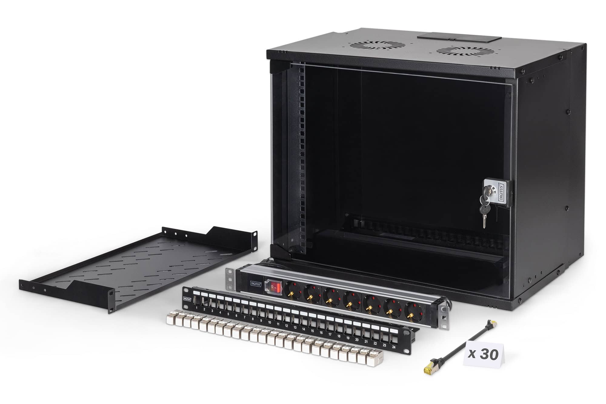 DIGITUS Network Set SOHO Pro, 483 mm (19 inches) - 9U, 540 x 400 mm (W x D) (DN-49205-SET) thumbnail