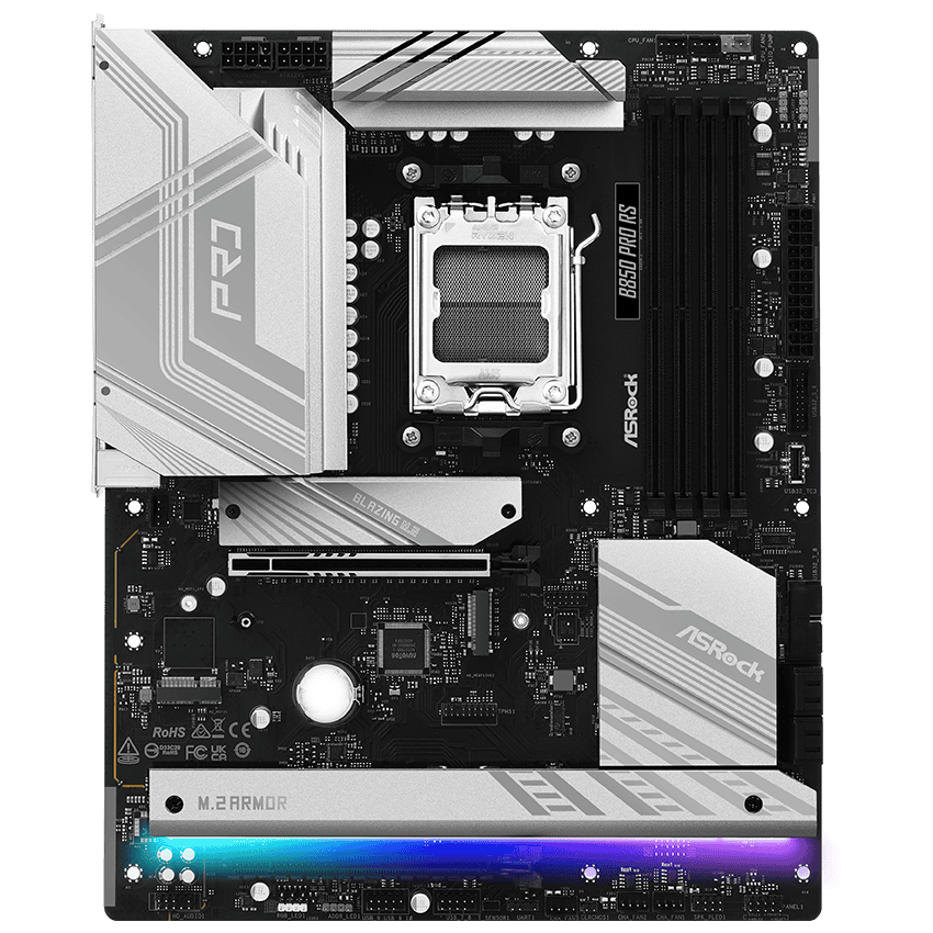 ASRock MB Sc AM5 B850 Pro RS - AMD B850 - 4xDDR5 - 1xUSB-C - 1xHDMI - ATX (B850PRORS) thumbnail