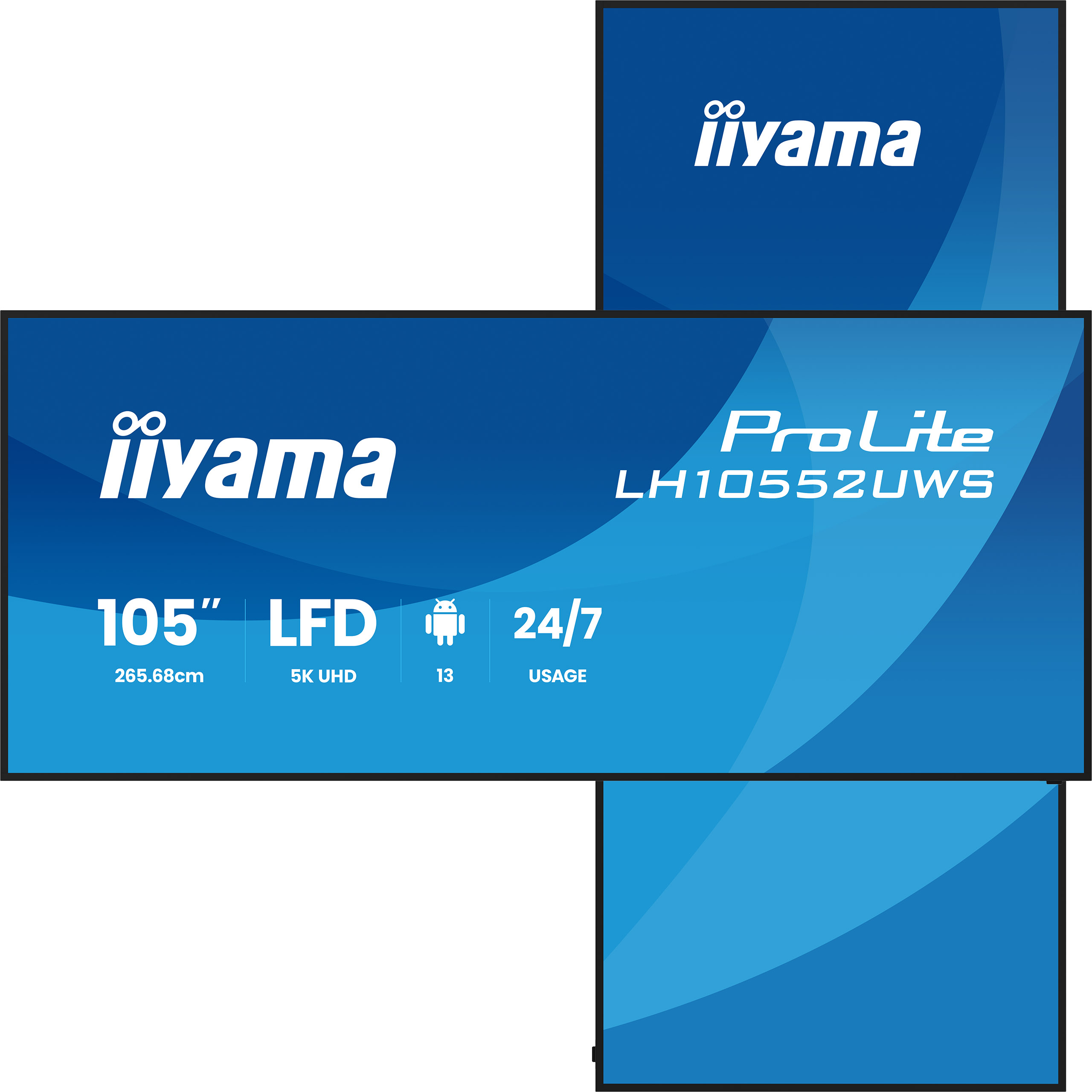 iiyama LH10552UWS-B1AG beeldkrant Kiosk-ontwerp 2,66 m (104.6") Wifi 500 cd/m² UltraWide 5K HD Type processor Android 24/7 (LH10552UWS-B1AG) thumbnail