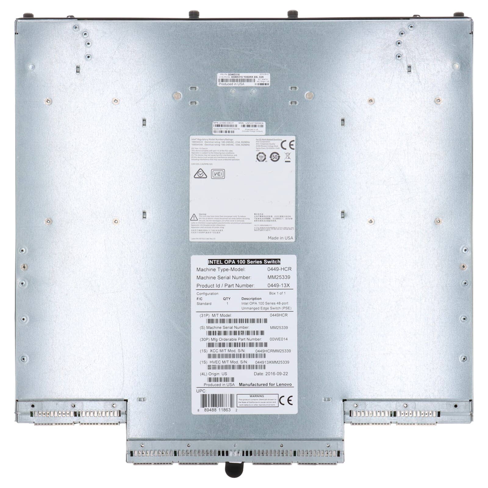 Intel OPA 100 Series 48-port Unmanaged Edge Switch (Port-Side Exhaust) (044913X) thumbnail
