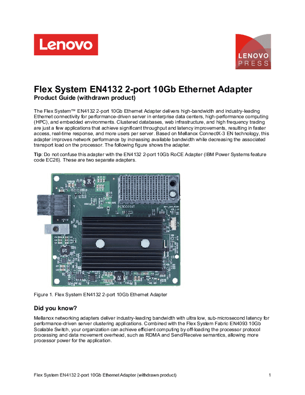 Lenovo Flex System E4132 2-port (00D8535) thumbnail