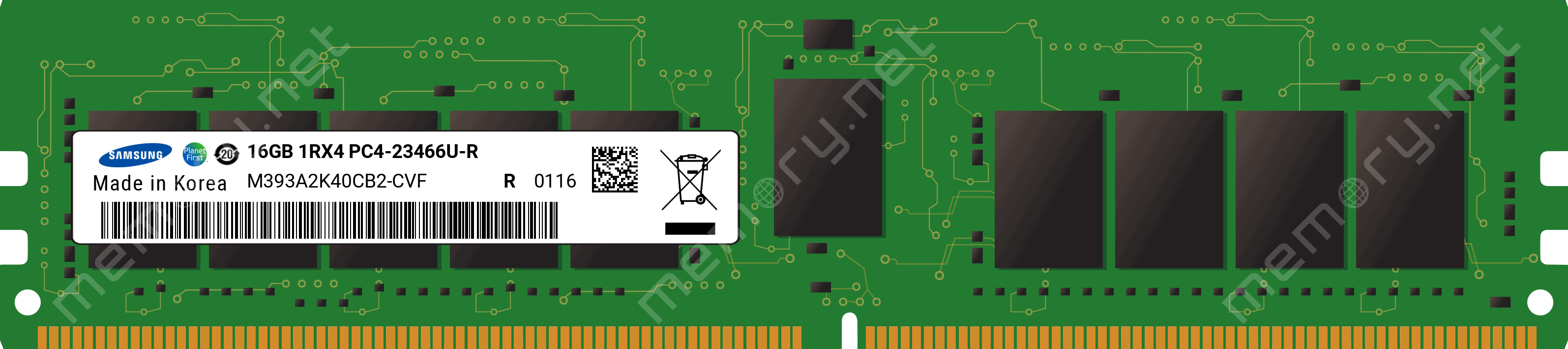 Samsung 16GB PC4-23466Y-R Single Rank X4 DDR4-2933 Registered ECC M393A2K40DB2 (M393A2K40DB2-CVF) thumbnail