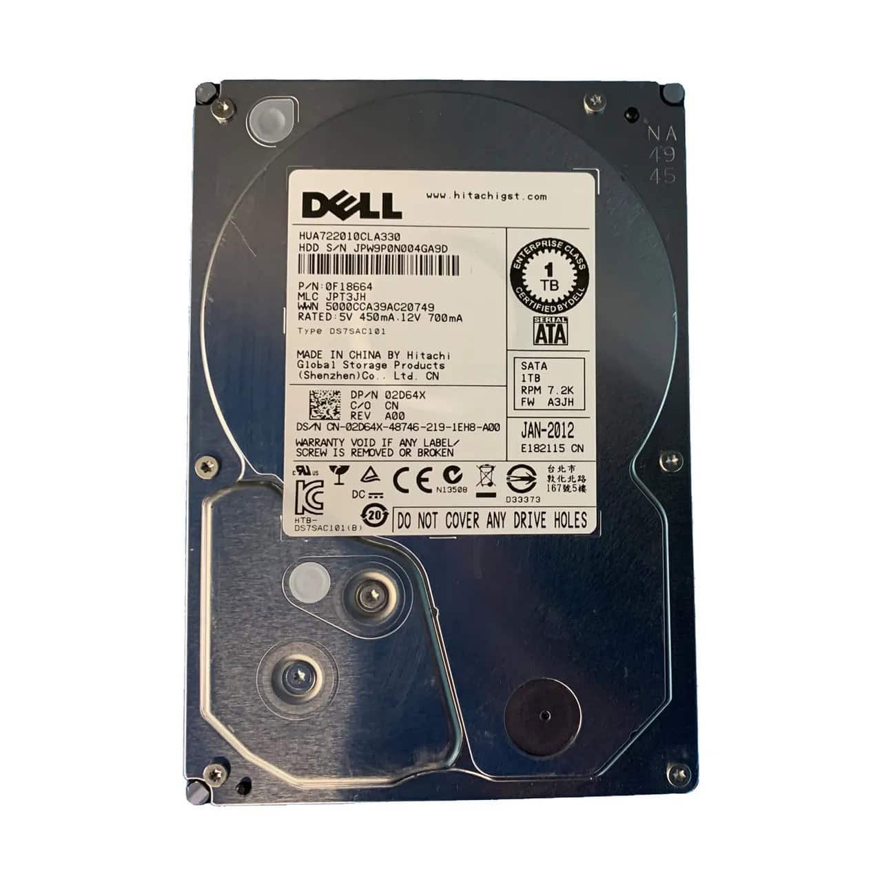 Dell HD 1T ES 7.2K 3.5 H-JU E/C (2D64X-RFB) thumbnail