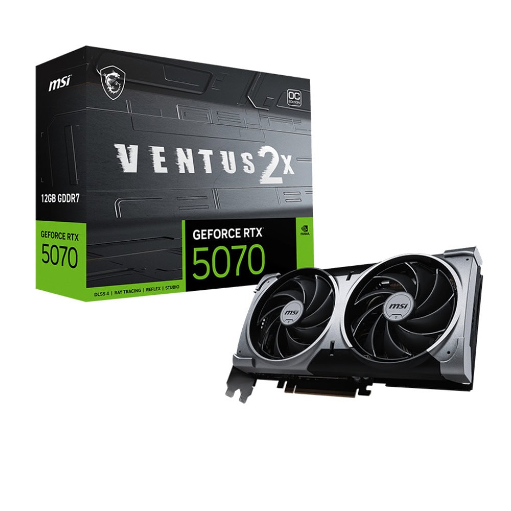 MSI GeForce RTX 5070 Graphics Card 12GB GDDR7 Ventus 2X OC PCI-E Gaming GPU (912-V532-003) thumbnail