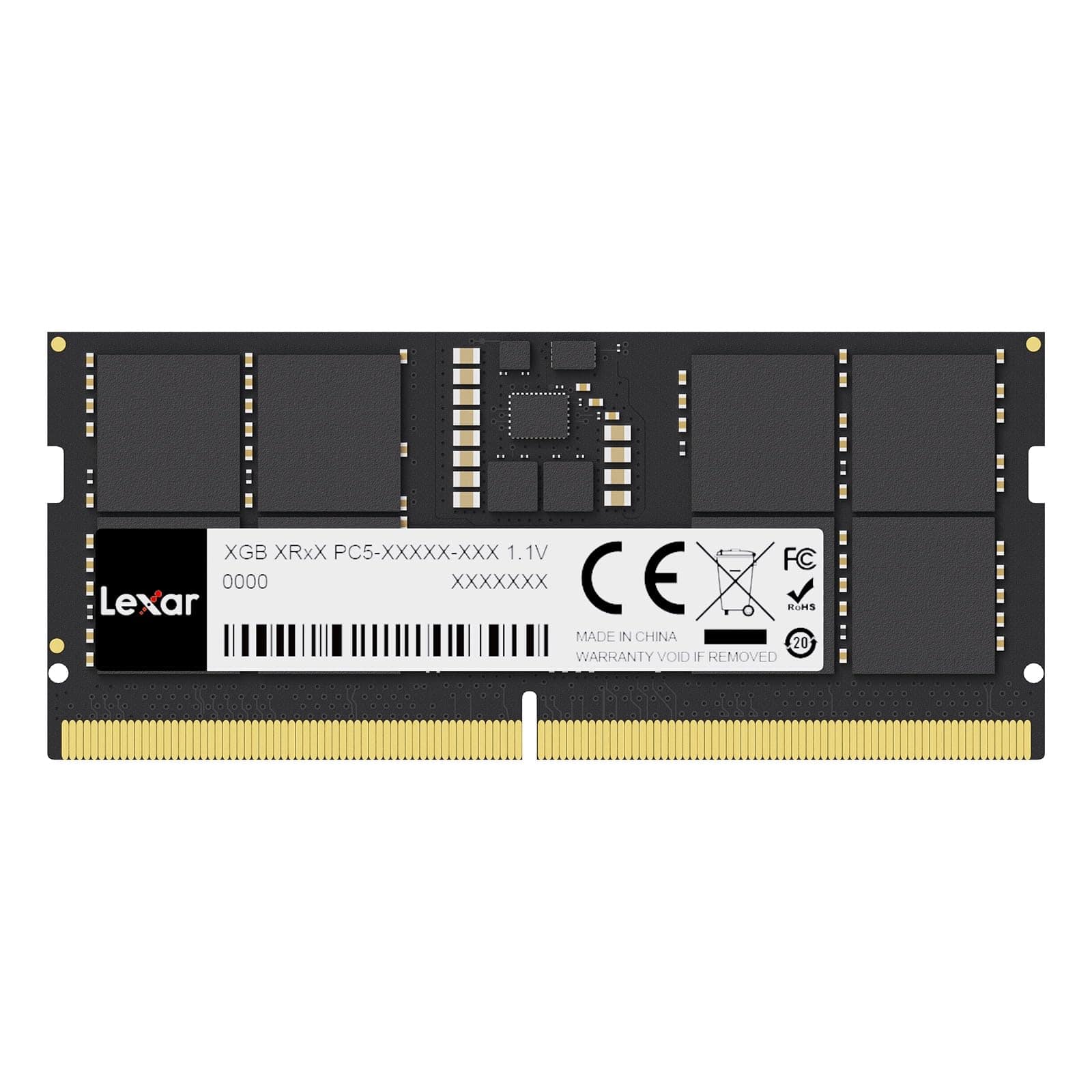 Lexar 8GO SODIMM DDR5 5600MHZ Memory ARRAY (BLACK) (LD5S08G56C46ST-BGS) thumbnail