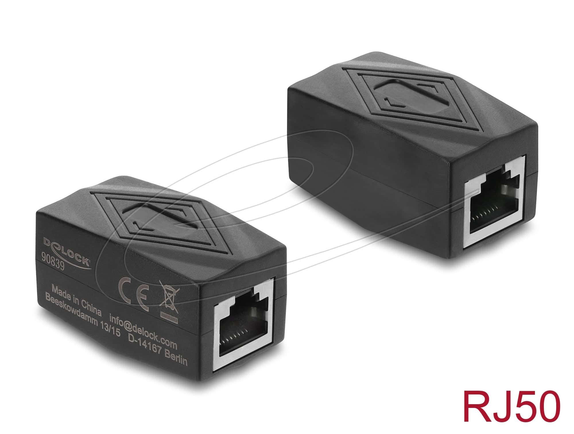 DELOCK Adapter Kupplung RJ50 Bu > Bu geschirmt schwarz (90839) thumbnail