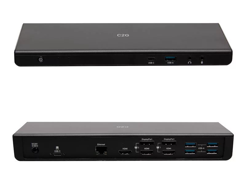 C2G USB-C 12-in-1 Triple Display Docking Station with HDMI, DisplayPort, Ethernet, USB, 3. (80925) thumbnail