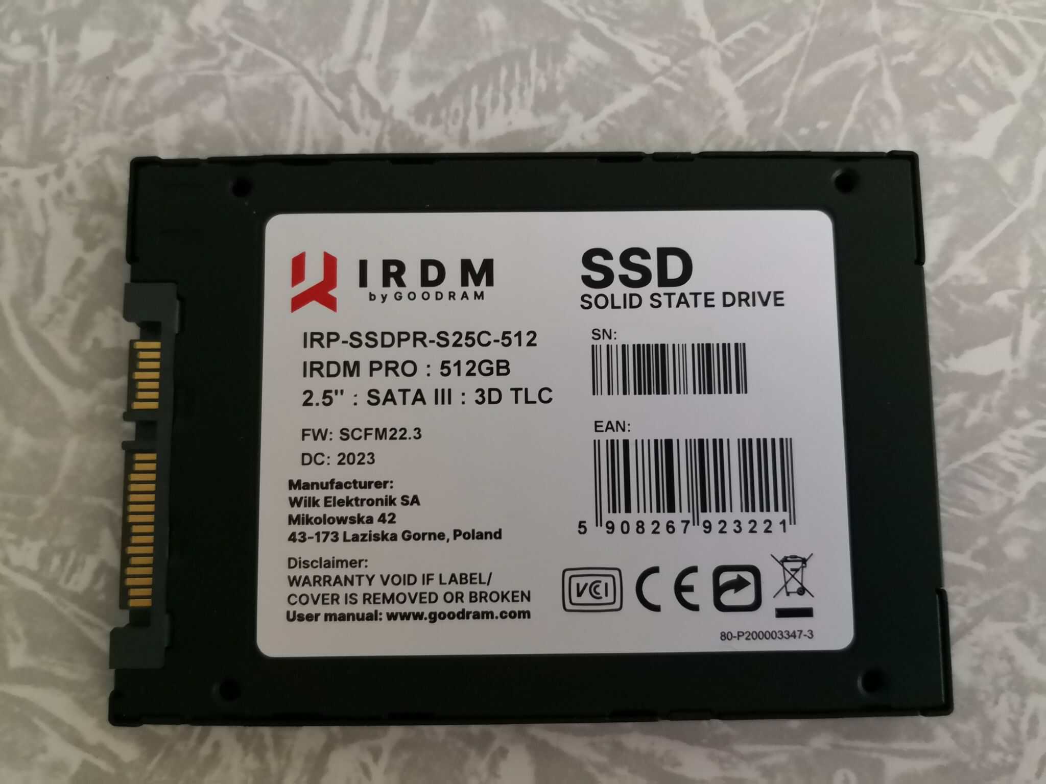 GOODRAM SSD 512 GB 2.5 Inch 555 MB/s (IRP-SSDPR-S25C-512) thumbnail