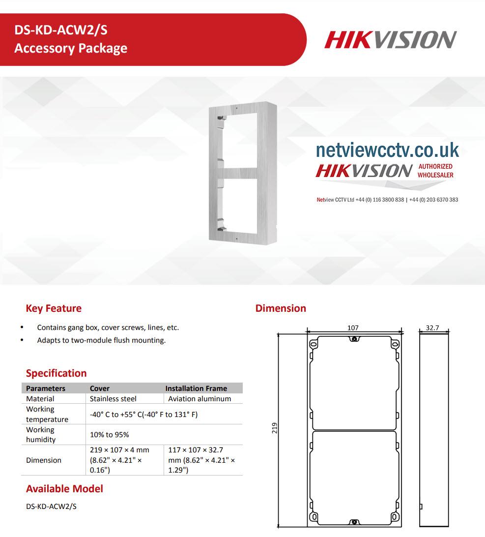 Hikvision DS-KD-ACW2/S - Befestigungsrahmen (DS-KD-ACW2/S) (DS-KD-ACW2/S) thumbnail