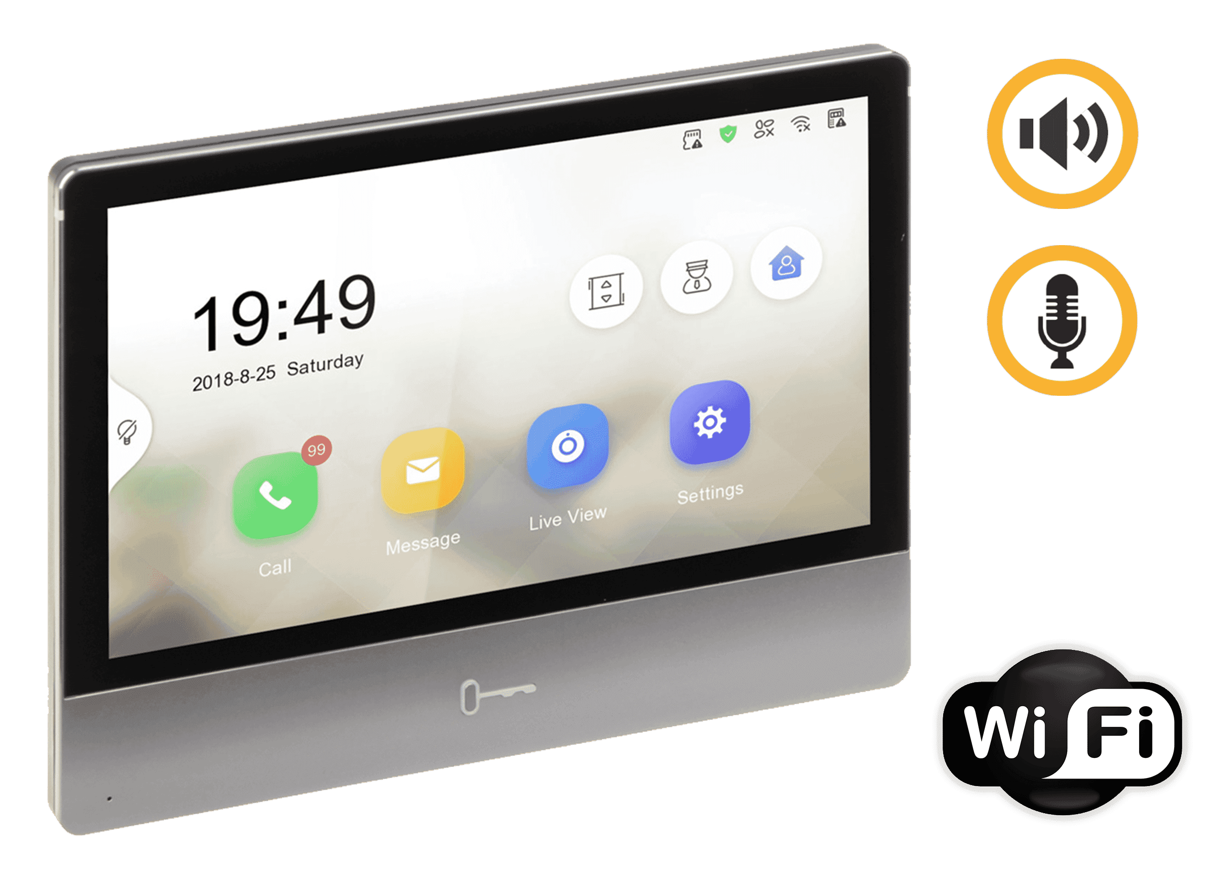 Hikvision DS-KH8350-WTE1 - Videogegensprechanlage - drahtlos, verkabelt (LAN 10/100, 802,11b, 802,11g, 802,11n) - 17,8 cm (7) LC (DS-KH8350-WTE1/EU) thumbnail
