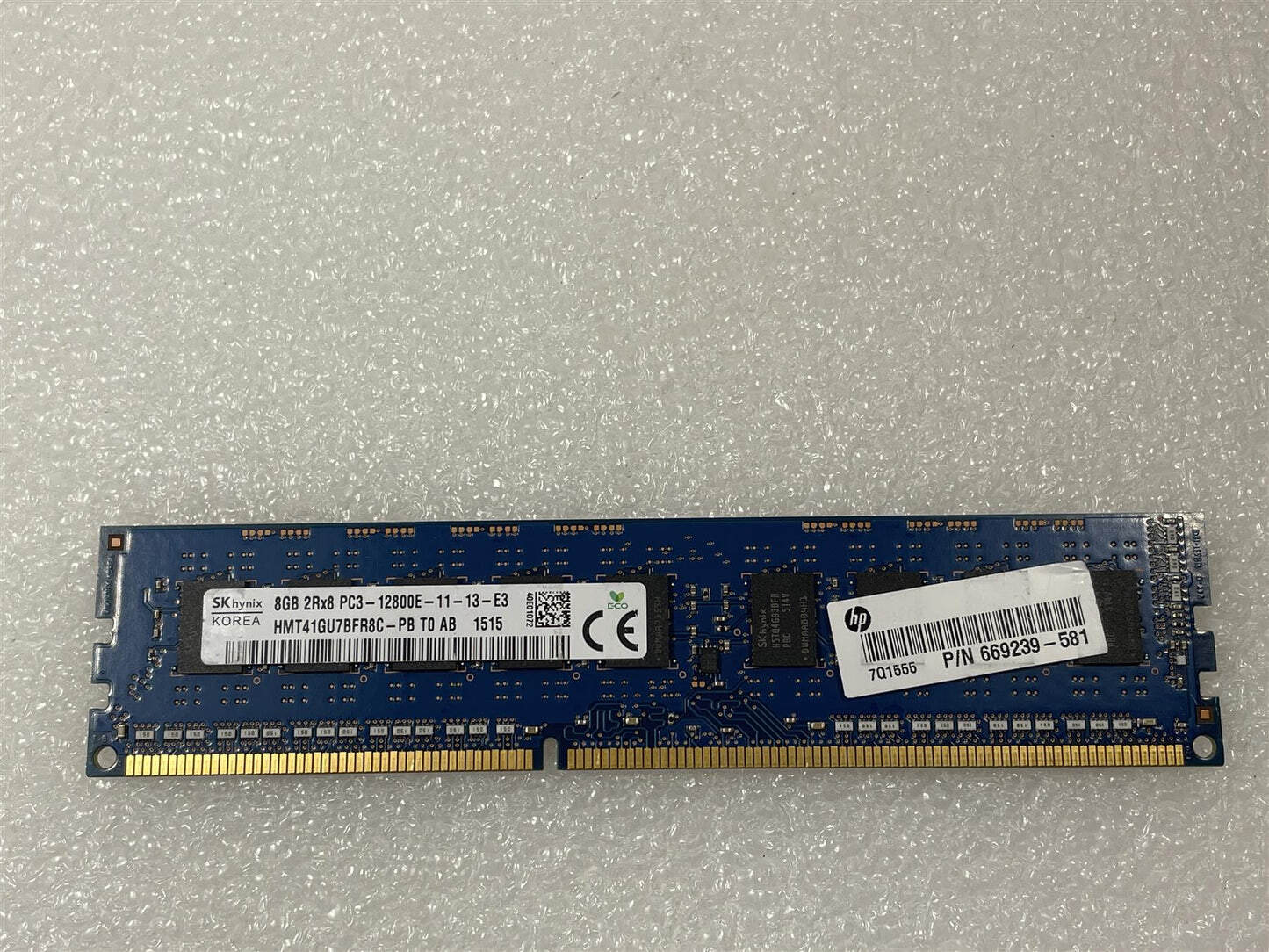 HPE SPS-DIMM 8GB PC3-12800E512MX8 CL11 Memory (677034-001) thumbnail
