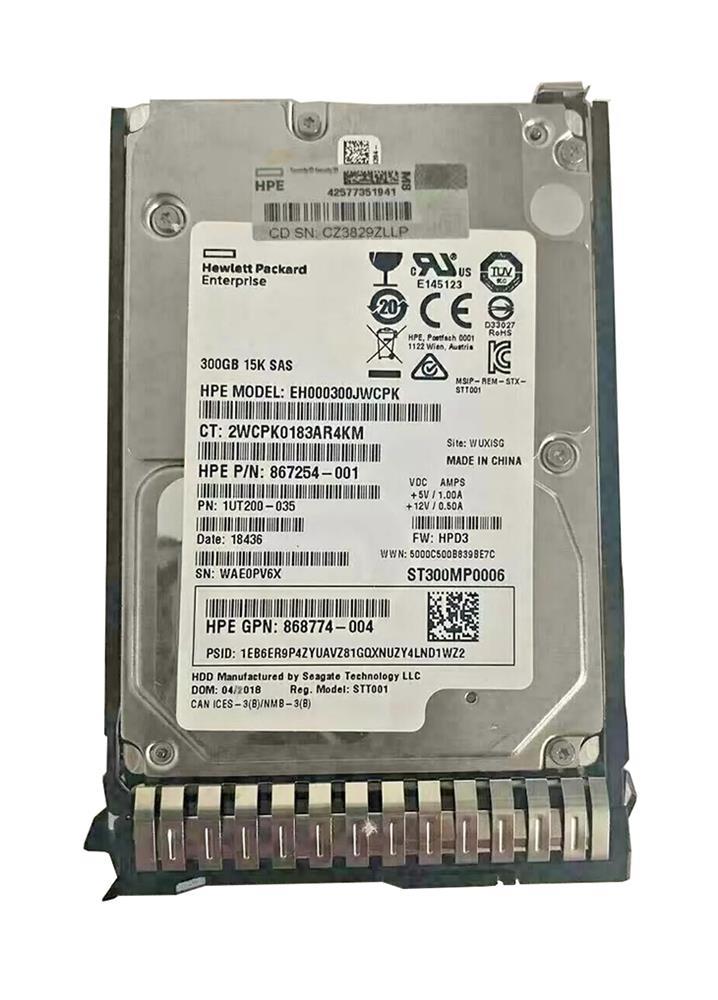 HPE HDD 300GB 15K SAS 12Gb/s 2.5 (867254-001) thumbnail
