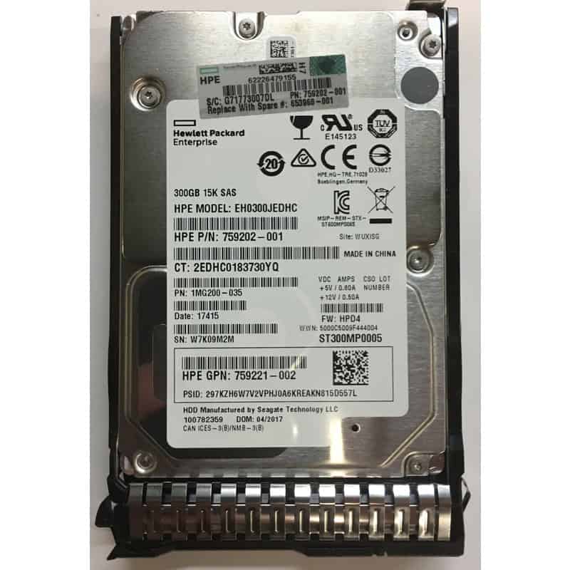 HPE HDD 300GB 15K SAS 2.5 (EH0300JEDHC) thumbnail