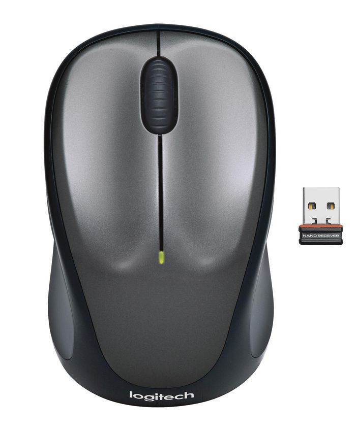 Logitech M235 - 2nd Generation - Maus - rechts- und linkshändig - optisch - kabellos - 2,4 GHz - kabelloser Empfänger (USB) - Gr (910-002203 910-002201) thumbnail