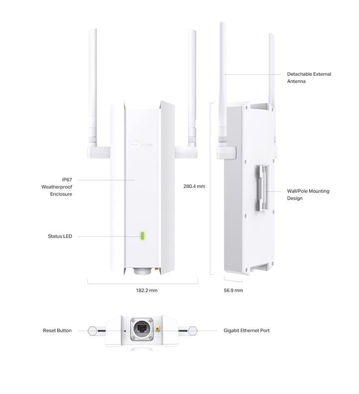 TP-LINK AX1800 OUTDOOR ACCESS POINTEAP625-OUTDOOR HD V1 WiFi6 2.4/5Ghz (EAP625-OUTDOOR HD V1) thumbnail