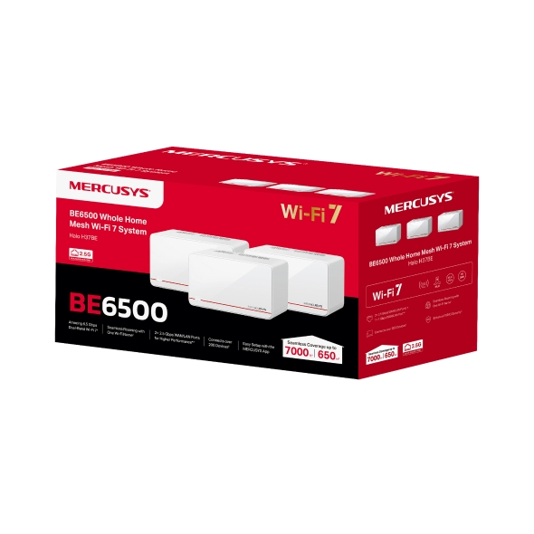 TP-Link Mercusys Halo H37BE (3-pack) BE6500 Whole Home Mesh Wi-Fi 7 (HALO H37BE(3-PACK)) thumbnail