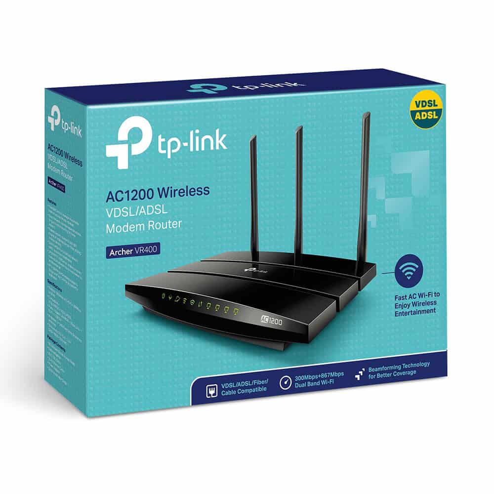 TP-Link Router VR400 3G4G USB ADSL ADSL2+ VDSL2 2 4 GHz 5 GHz (VR400) thumbnail