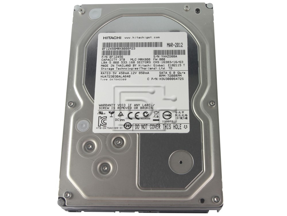 Western Digital HGST HDD 3TB SATA-600 7K3000 3.5 (0F12456) thumbnail