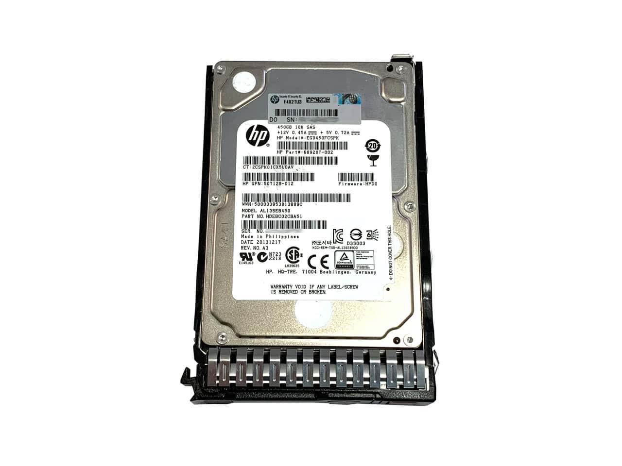 HP 450GB 6G SAS 10K 2.5in (652572-B21) thumbnail
