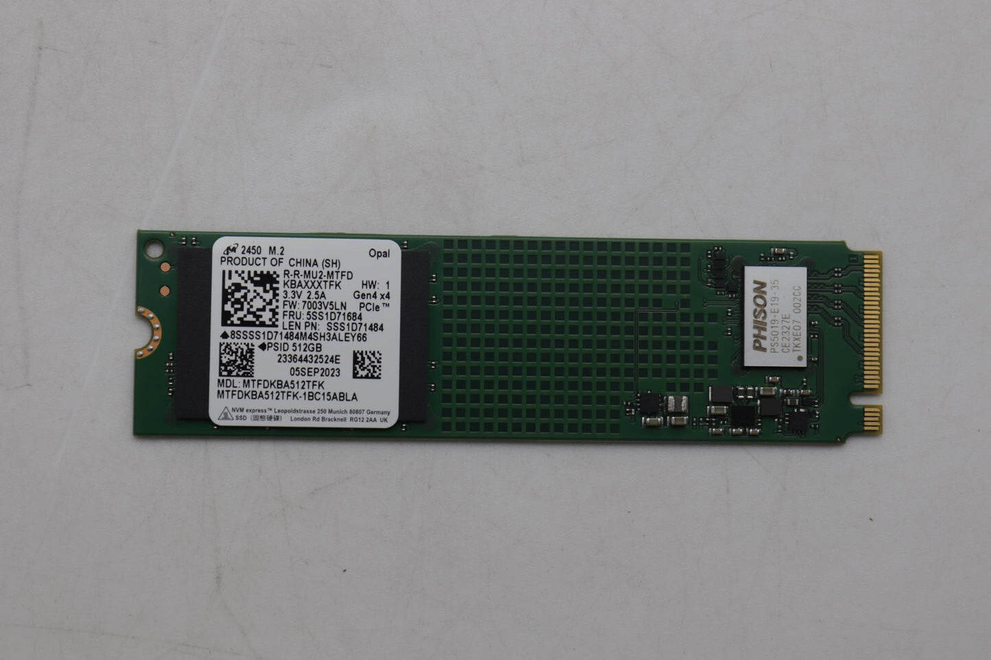 Lenovo SSD 512GB M.2 2280 PCIe 4x4 OPAL (5SD1F28698N) (5SD1F28698N) thumbnail