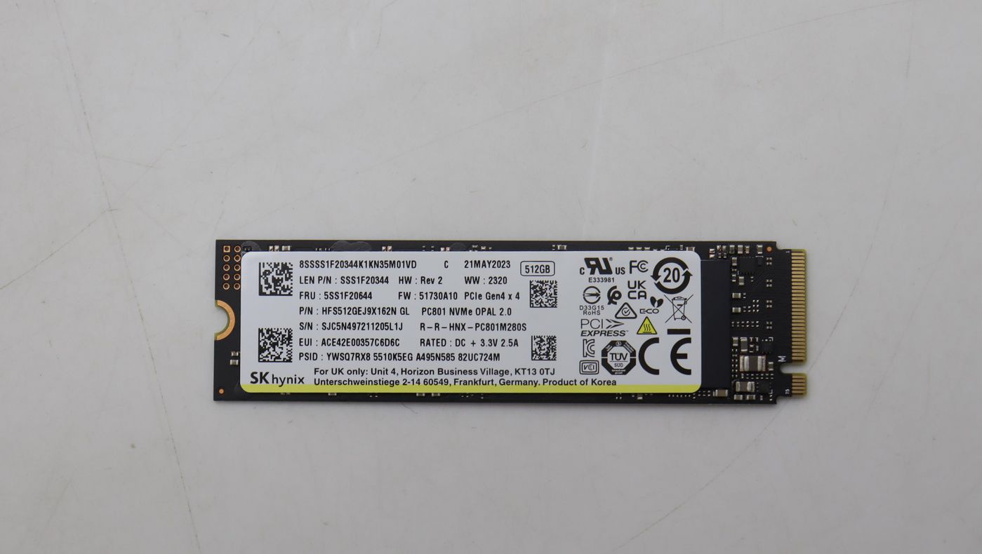 Lenovo SSD 512GB M.2 2280 PCIe 4x4 OPAL (5SS1F20630N) (5SS1F20630N) thumbnail