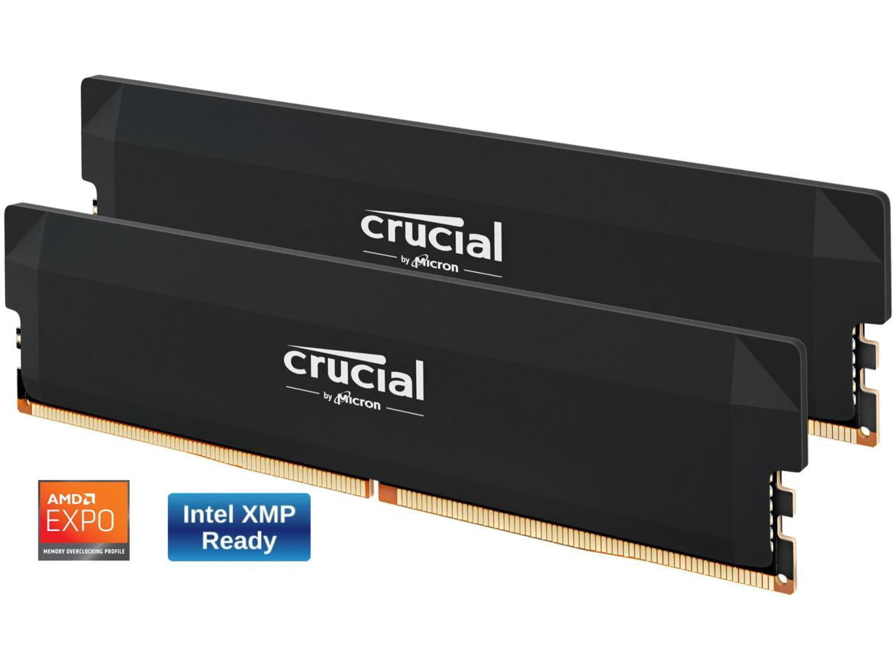 Micron DDR5 64GB PC 6000 CL36 KIT (2x32GB)  Crucial Pro black intern retail (CP2K32G60C40U5B) thumbnail