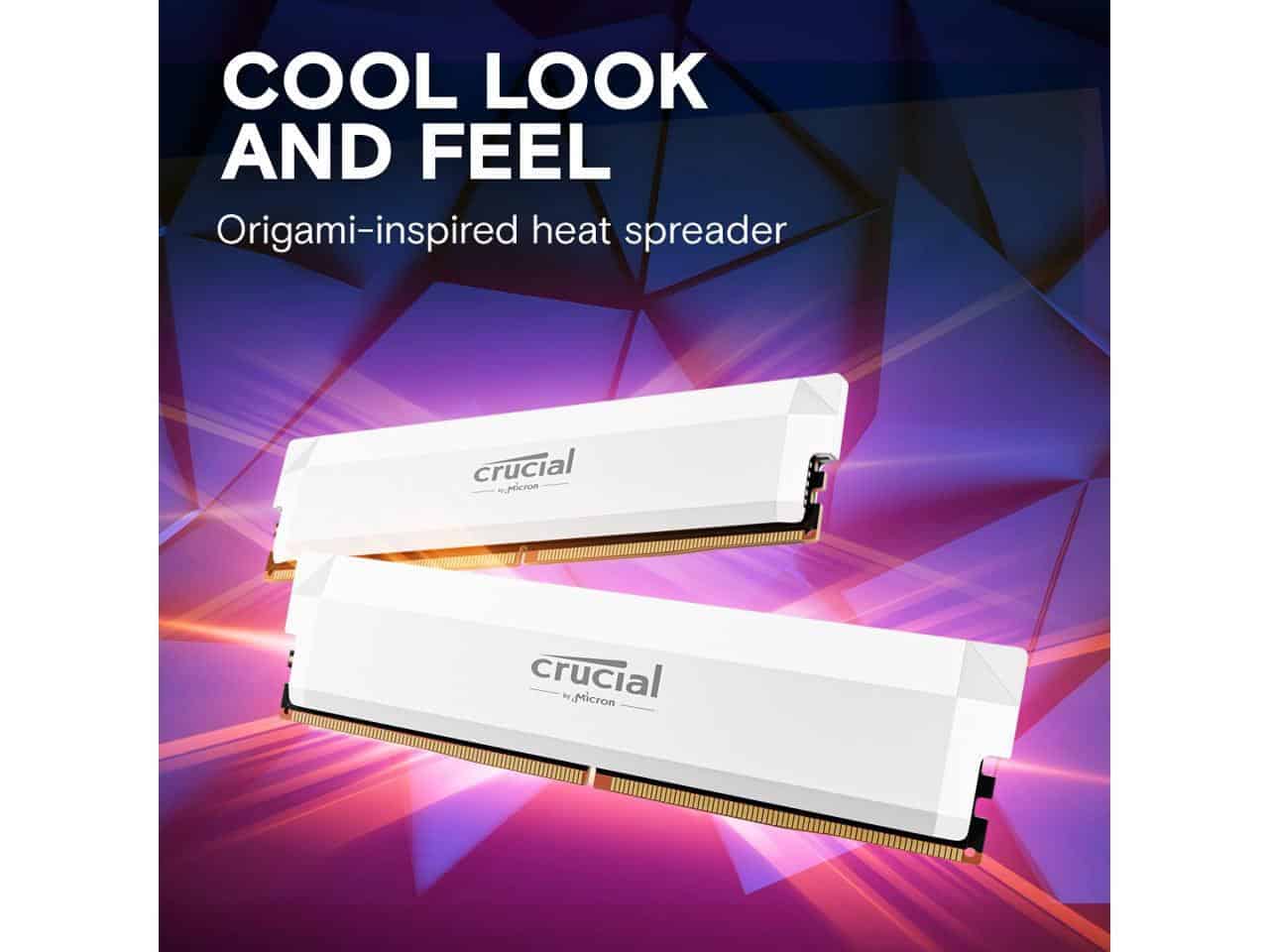 Micron DDR5 64GB PC 6000 CL36 KIT (2x32GB)  Crucial Pro white intern retail (CP2K32G60C40U5W) thumbnail