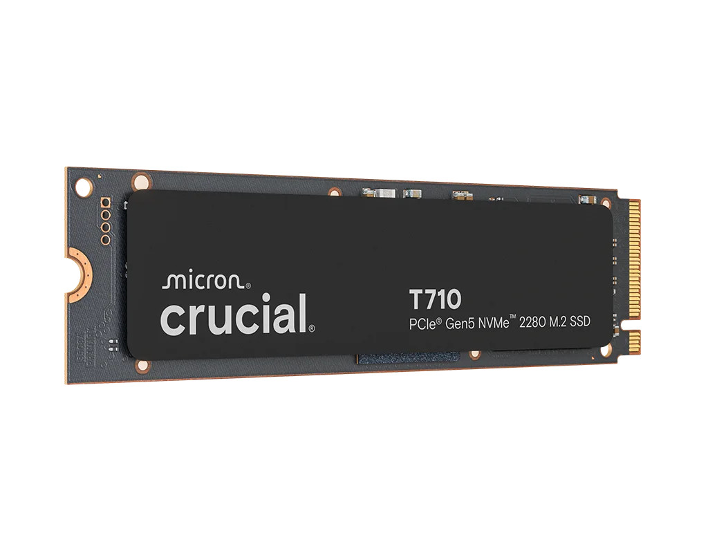 Micron M.2 Crucial T710 2TB PCIe Gen5 NVMe M.2 2280 SSD (CT2000T710SSD8) thumbnail