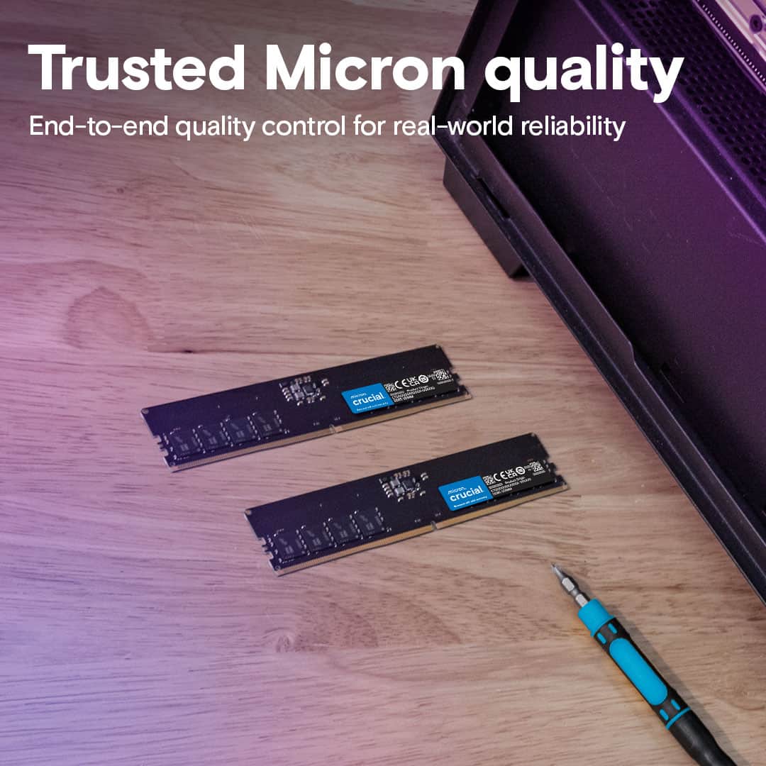 Micron DDR5 32GB PC 4800 CL40  KIT (2x16GB)  Crucial Single Rank (CT2K16G48C40U5) thumbnail