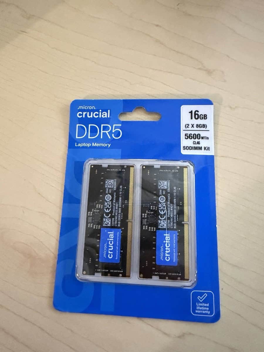 Micron SO DDR5 32GB PC 5600 CL46  KIT  (2x16GB)  Crucial intern retail (CT2K16G56C46S5) thumbnail