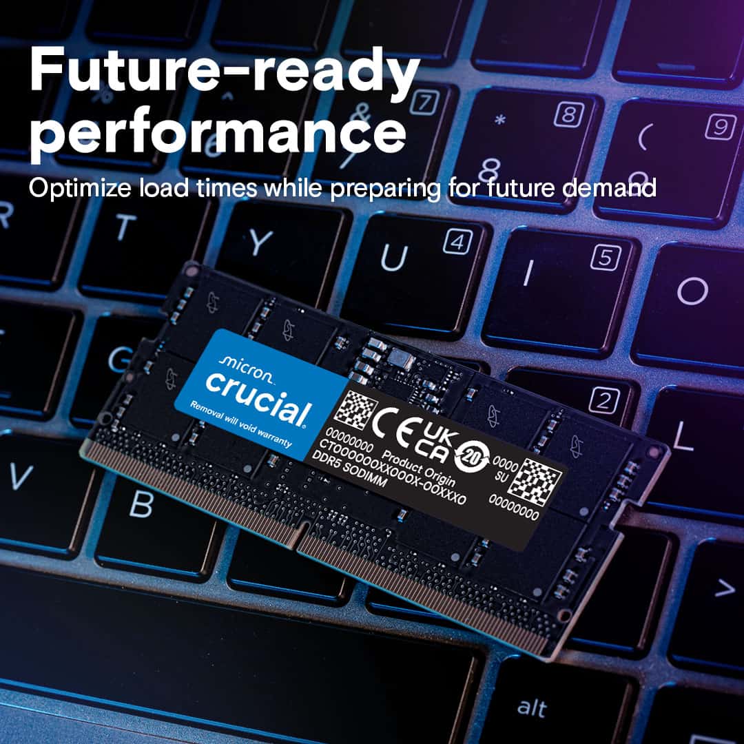 Micron SO DDR5 64GB PC 4800 CL40  KIT  (2x32GB)  Crucial Value 1,1V (CT2K32G48C40S5) thumbnail