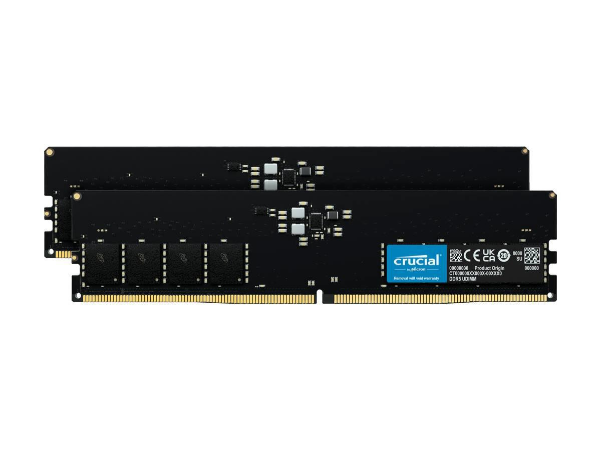 Micron DDR5 64GB PC 5600 CL46 KIT (2x32GB)  Crucial intern retail (CT2K32G56C46U5) thumbnail