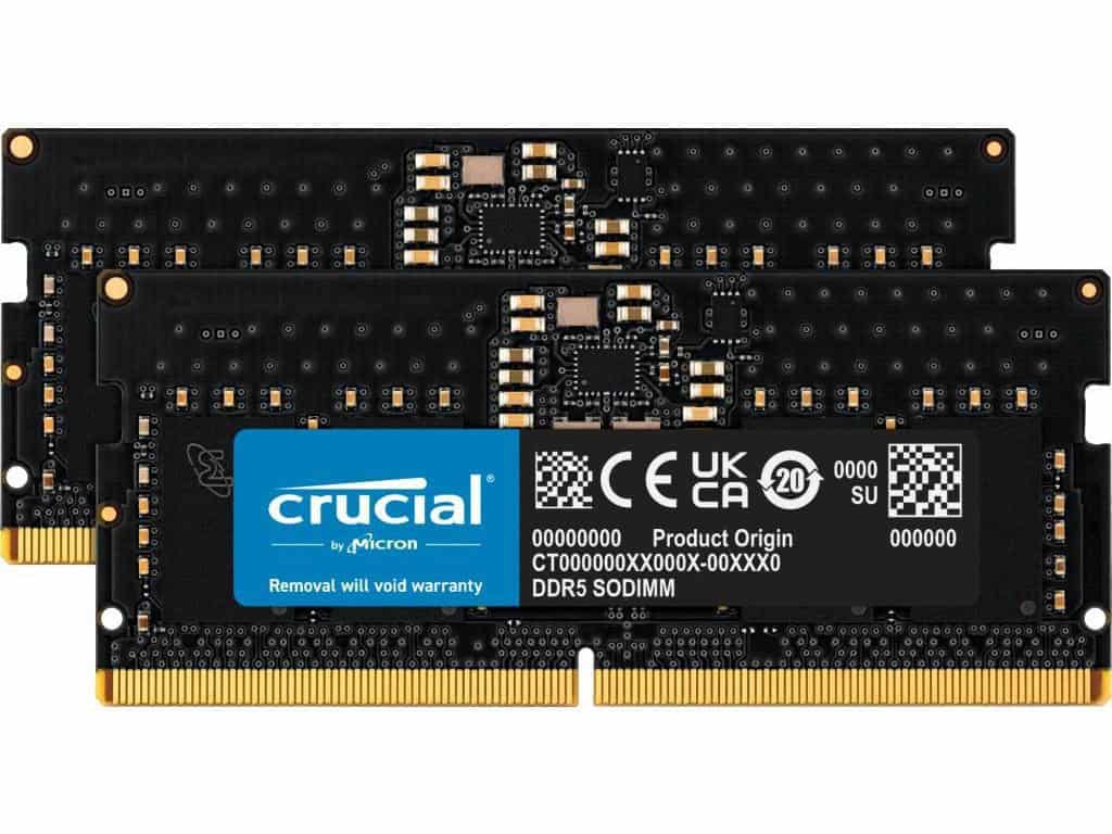 Micron Crucial DDR5 Kit 16 GB 2 X 8 GB SO DIMM 262-PIN (CT2K8G56C46S5) thumbnail