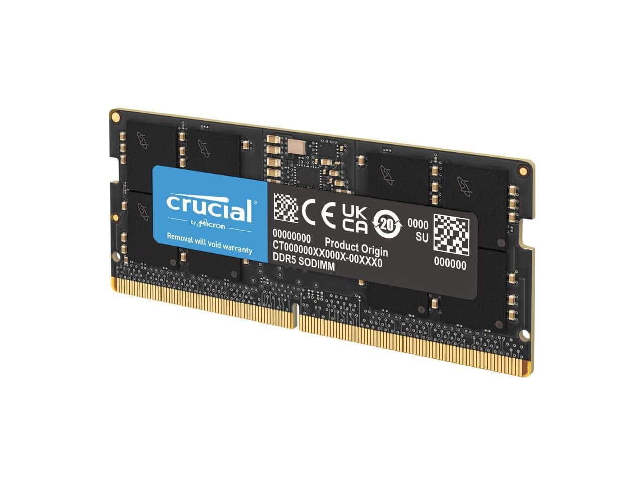 Micron Crucial DDR5-5600 64GB SODIMM CL46 (16Gbit) (CT64G56C46S5) thumbnail