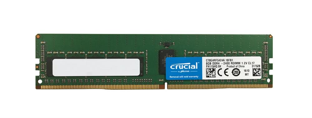 Micron CRUCIAL 8GB (1*8GB) 1RX4 PC4-19200T-R DDR4 2400MHZ RDIMM (CT8G4RFS424A) thumbnail