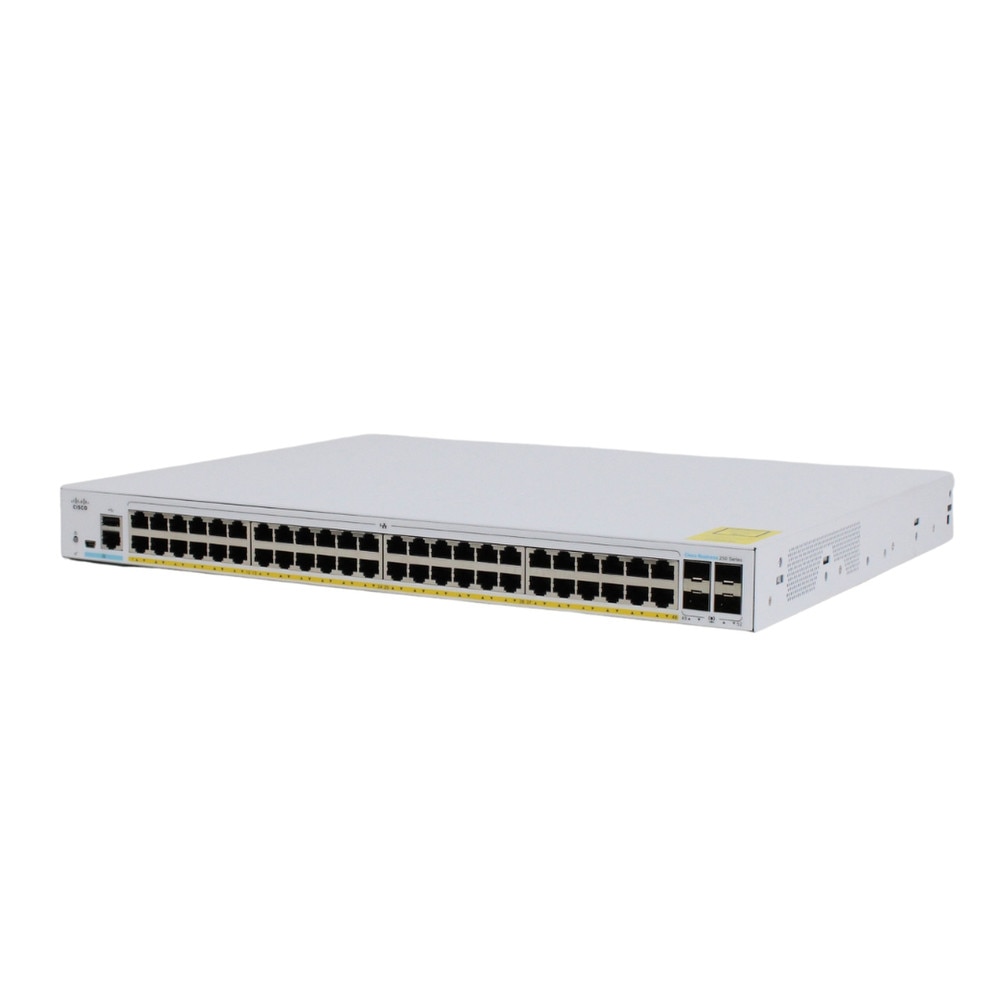Cisco 48 10/100/1000 PoE+ ports with 370W power budget 4 Gigabit SFP (CBS250-48P-4G-NA) thumbnail