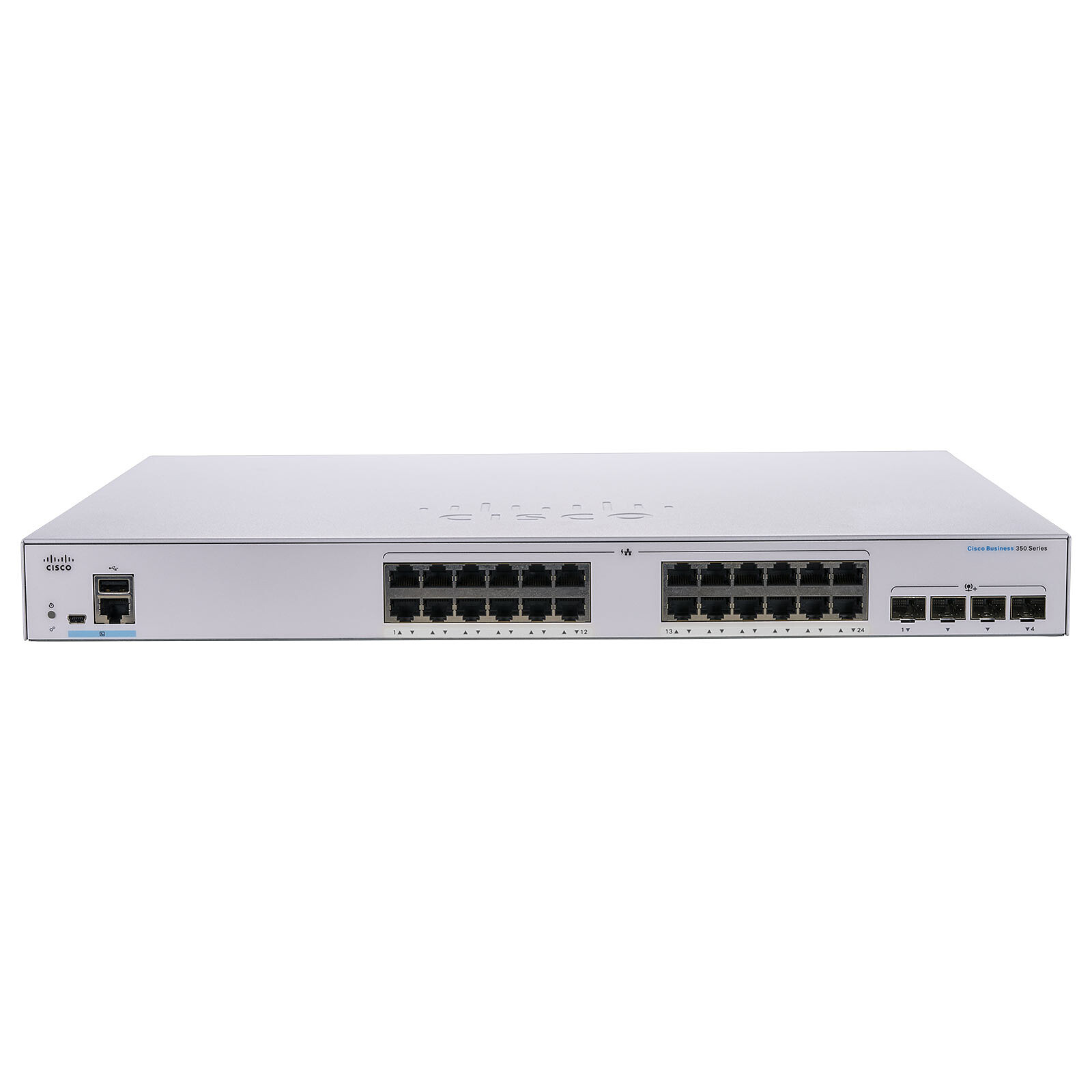 Cisco 24x10/100/1000 PoE+ ports with 195W power budget Rack-mountable (CBS350-24P-4X) thumbnail