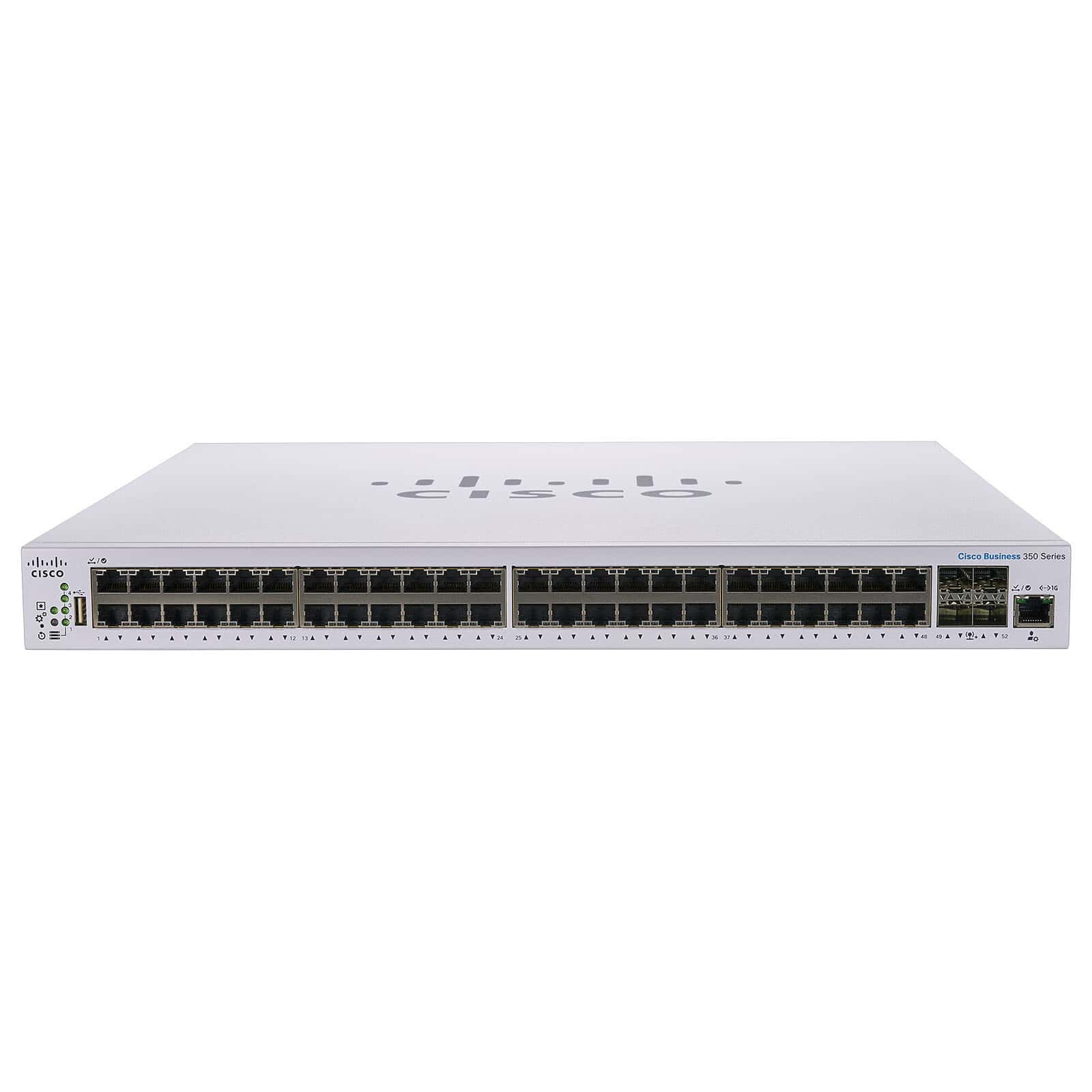 Cisco 48 10/100/1000 ports 4 Gigabit SFP Rack-mountable (CBS350-48T-4G) thumbnail