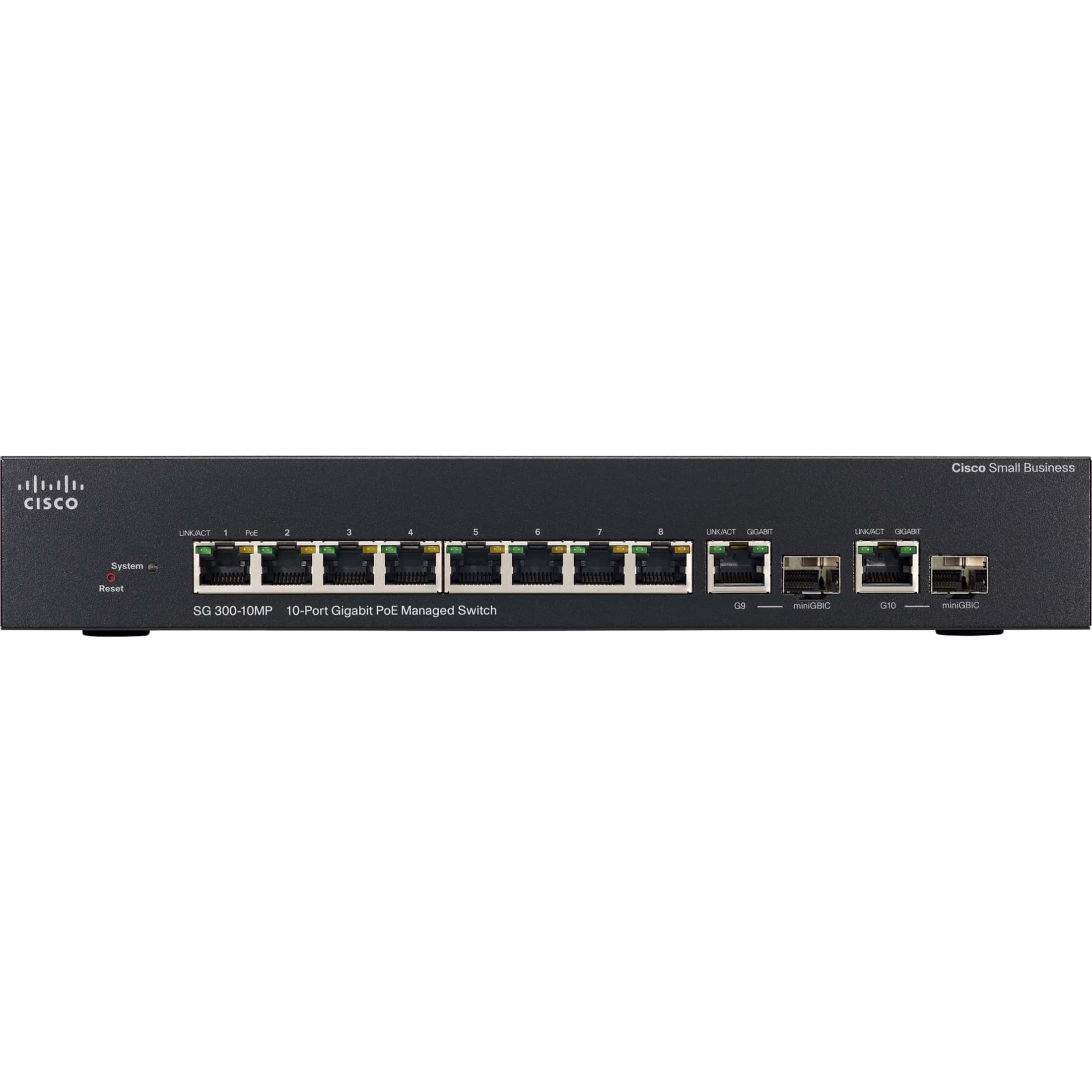 Cisco 10-Port 10/100/1000 Gigabit PoE Managed Switch, SRW2008MP-K9 (SG300-10MP) thumbnail