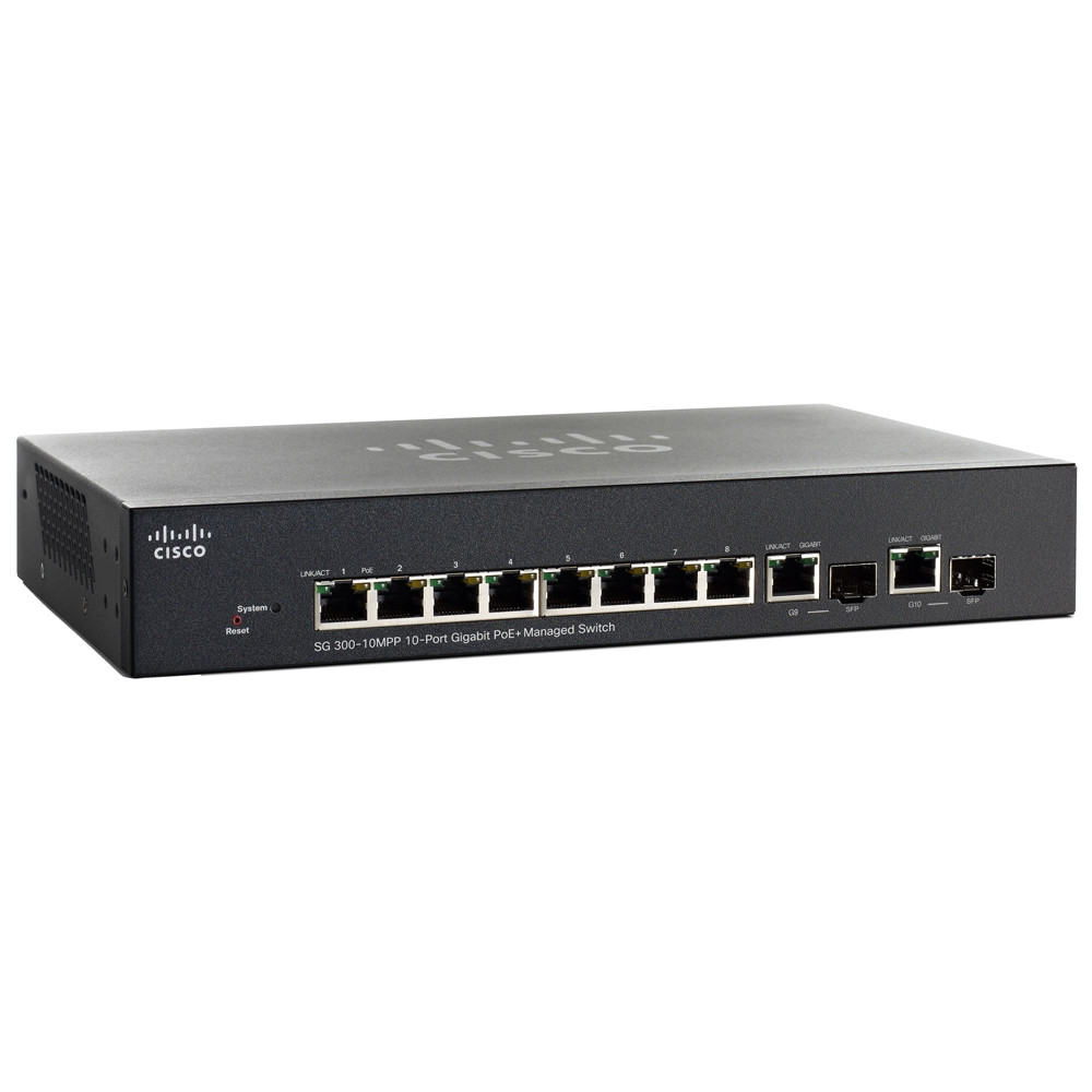 CISCO 10-PORT GIGABIT MAX POE+ MANAGED SWITCH (SG300-10MPP-K9) thumbnail
