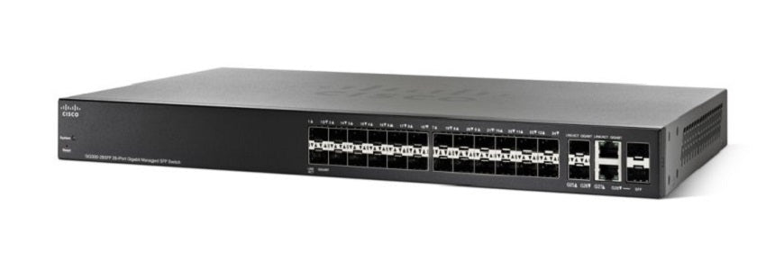 Cisco 26 10/100/1000 ports (24 PoE+ ports with 375W power budget), 2 combo mini-GBIC ports (SG300-28MP-K9-EU) thumbnail