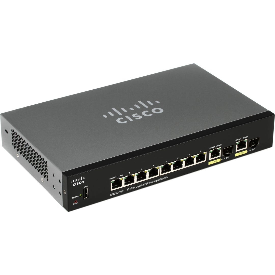 Cisco 10-Port Gigabit PoE Managed Switch (SG350-10-K9) thumbnail