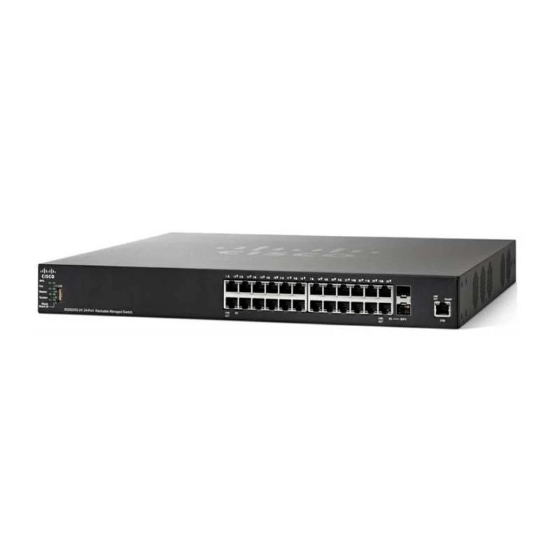 Cisco 24 x 10/100/1000 PoE+ ports with 382W power budget, 4 x 10 Gigabit Ethernet 2 x 10GBase- (SG350X-24MP-K9) thumbnail